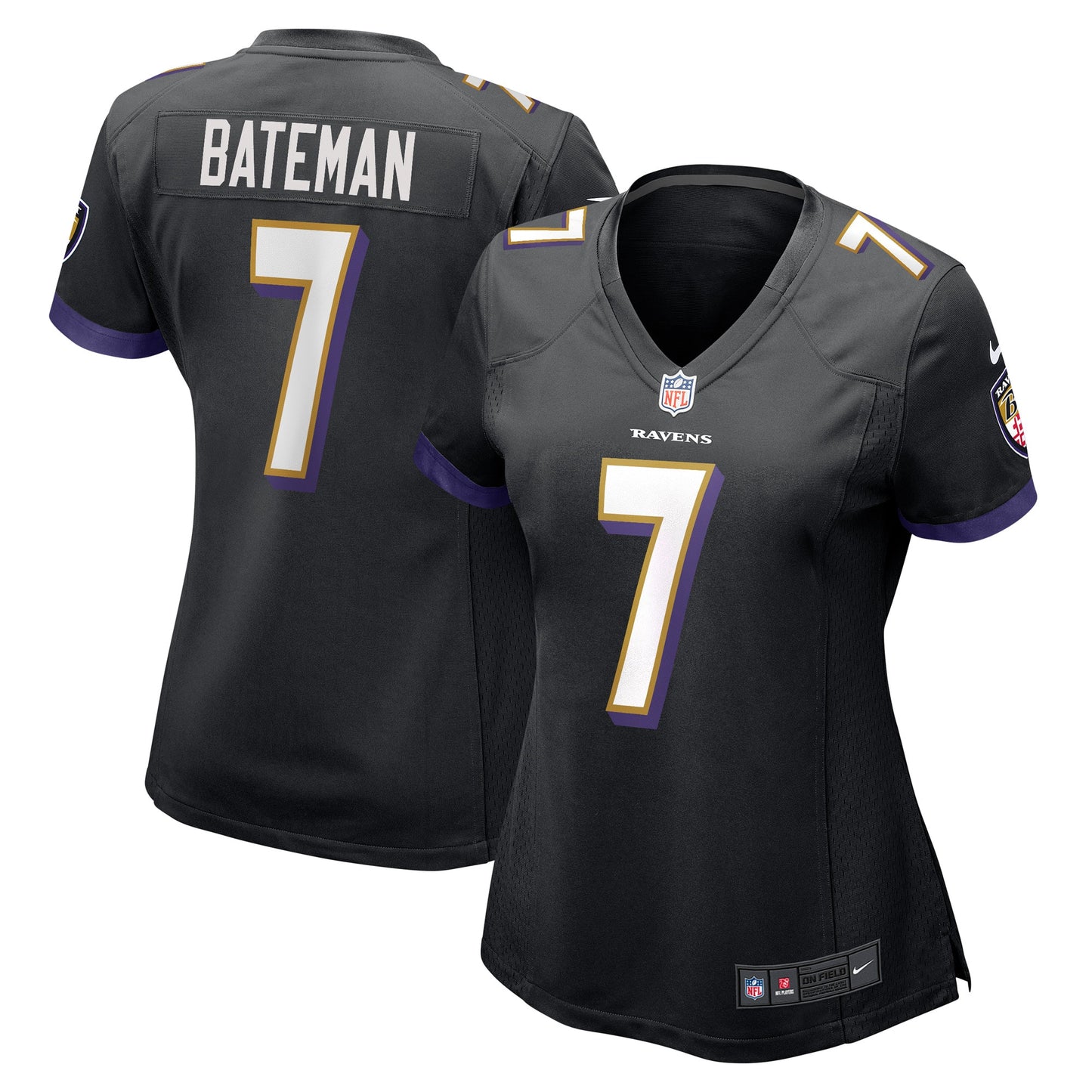 Rashod Bateman Baltimore Ravens Nike Women's Game Player Jersey - Black